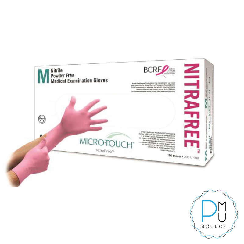 Micro-Touch Pink Nitrile Gloves (100/Box)