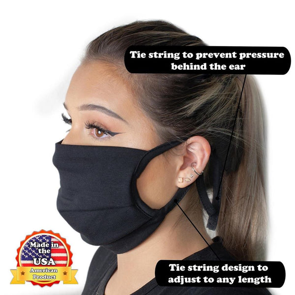 3 Pack Reusable Face Masks - Black