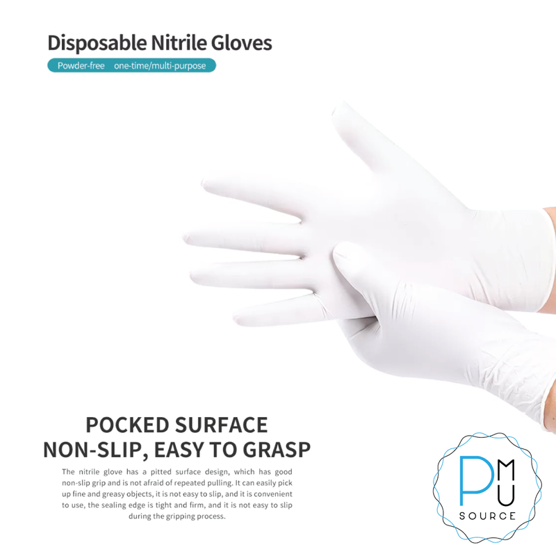 White non slip nitrile gloves